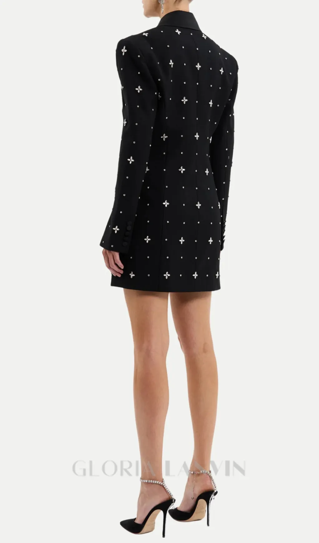 Cachi Diamante Embellished Blazer Mini Dress Gloria Lanvin