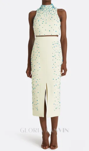 Cadee Turquoise Embellished Two Piece Set Gloria Lanvin