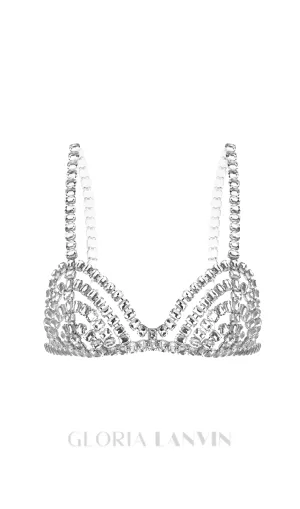 Cael Crystal Bra in Silver Gloria Lanvin