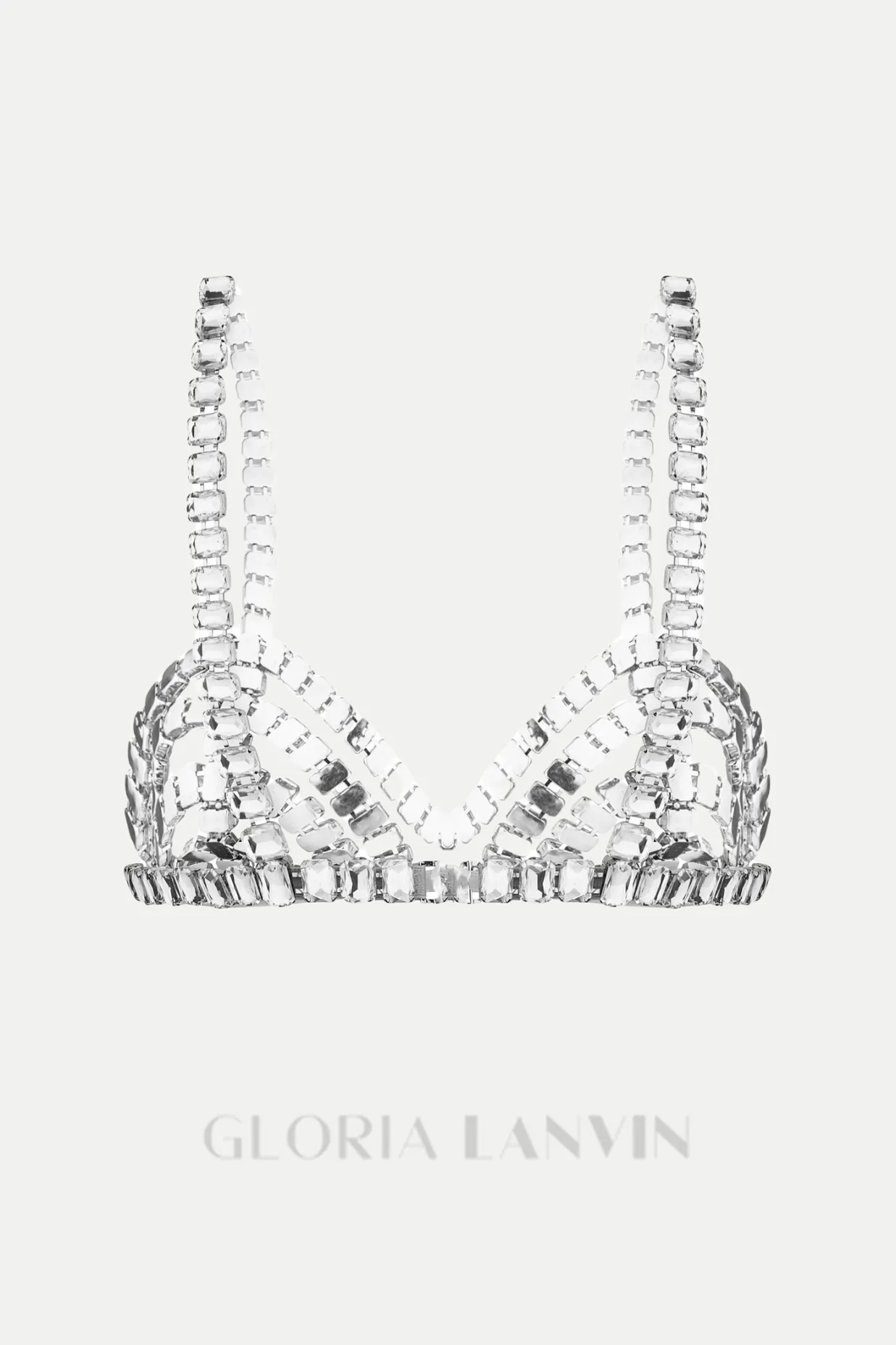 Cael Crystal Bra in Silver Gloria Lanvin