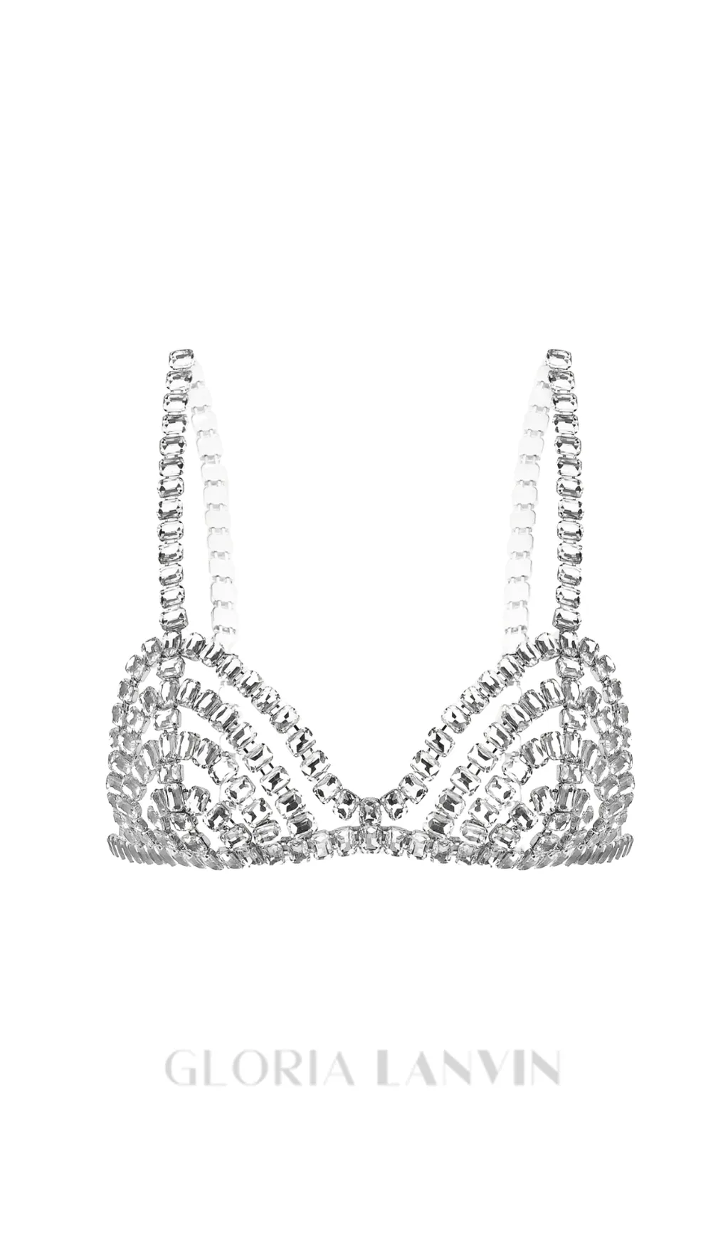 Cael Crystal Bra in Silver Gloria Lanvin
