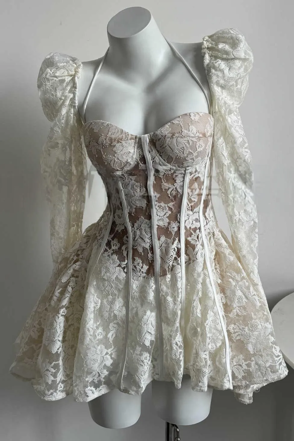 Caitlyn Lace Corset Mini Dress Gloria Lanvin