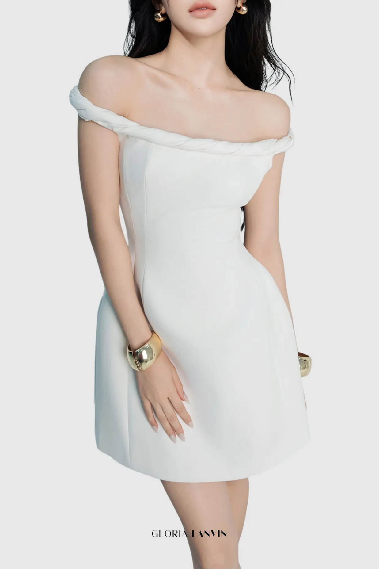 Calwa Off Shoulder Flare Mini Dress Gloria Lanvin