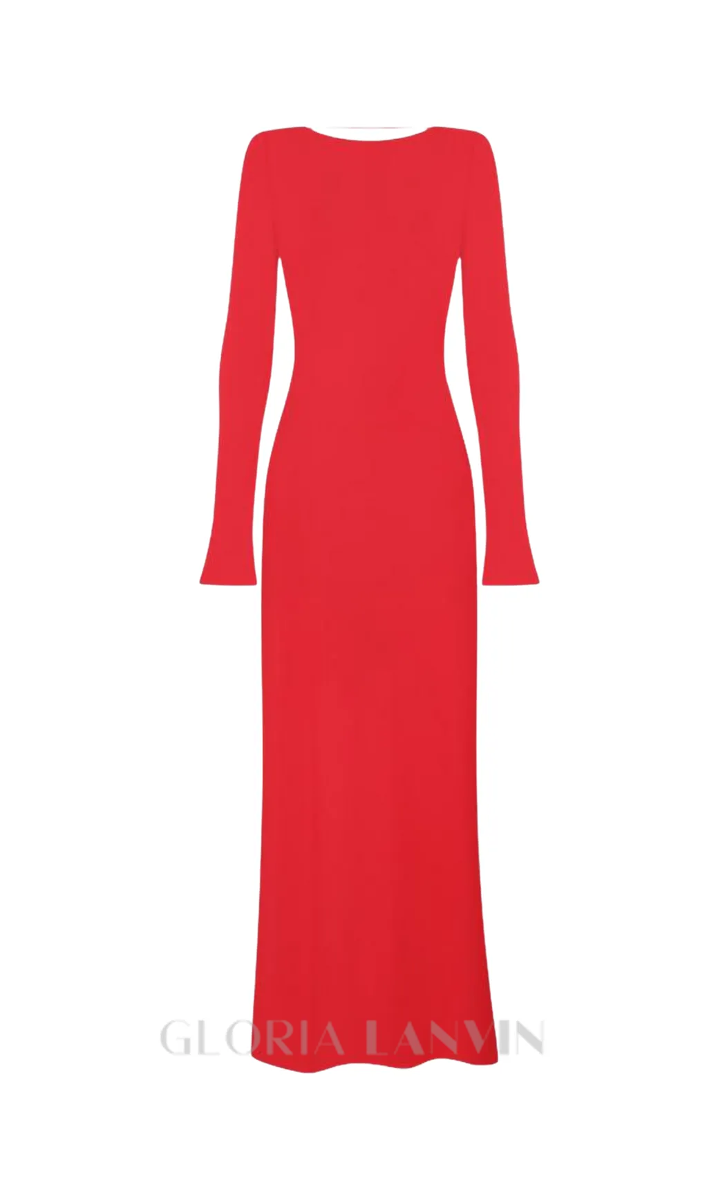 Candice long sleeve backless maxi Dress in red Gloria Lanvin