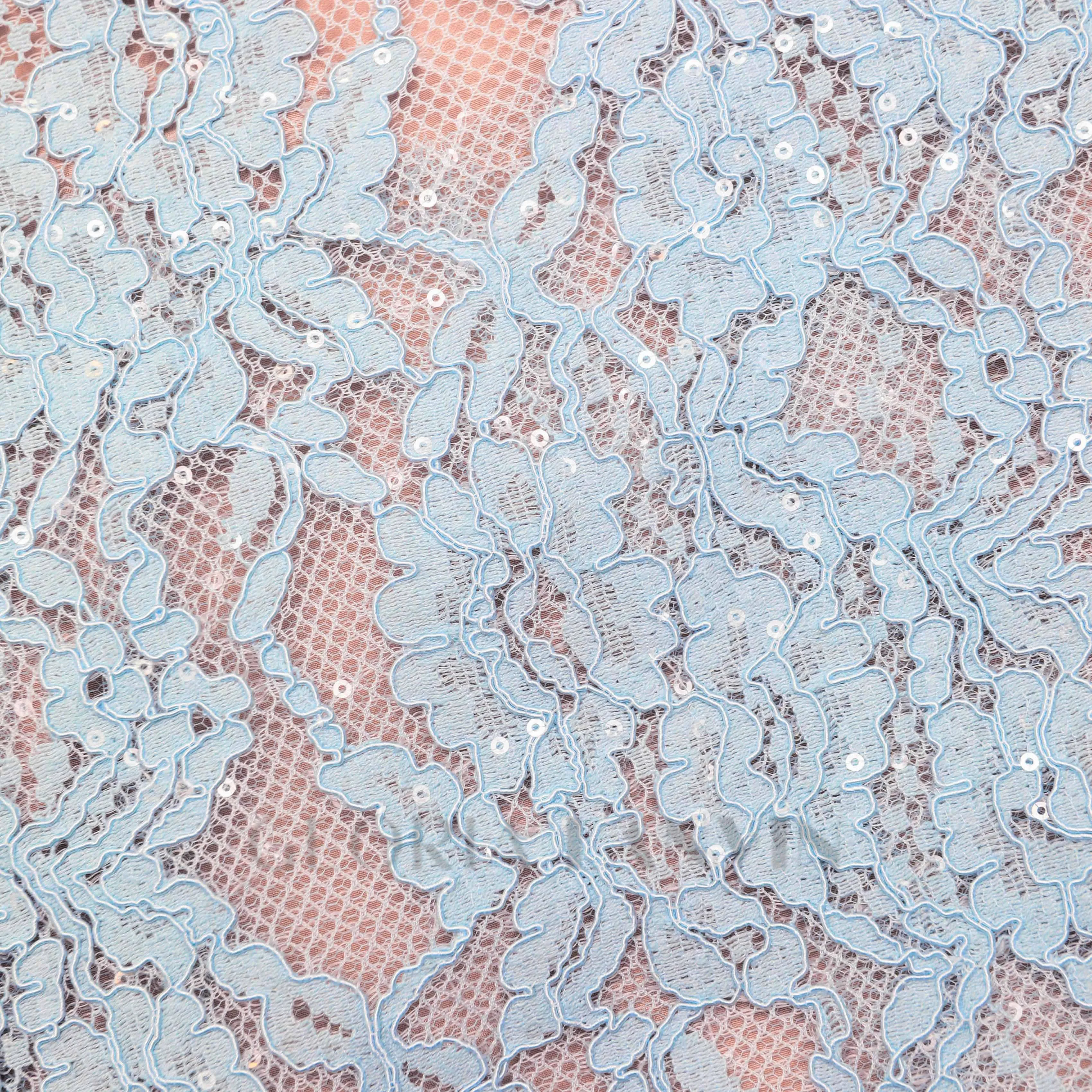 carol lace embellished top & midi skirt in blue Gloria Lanvin