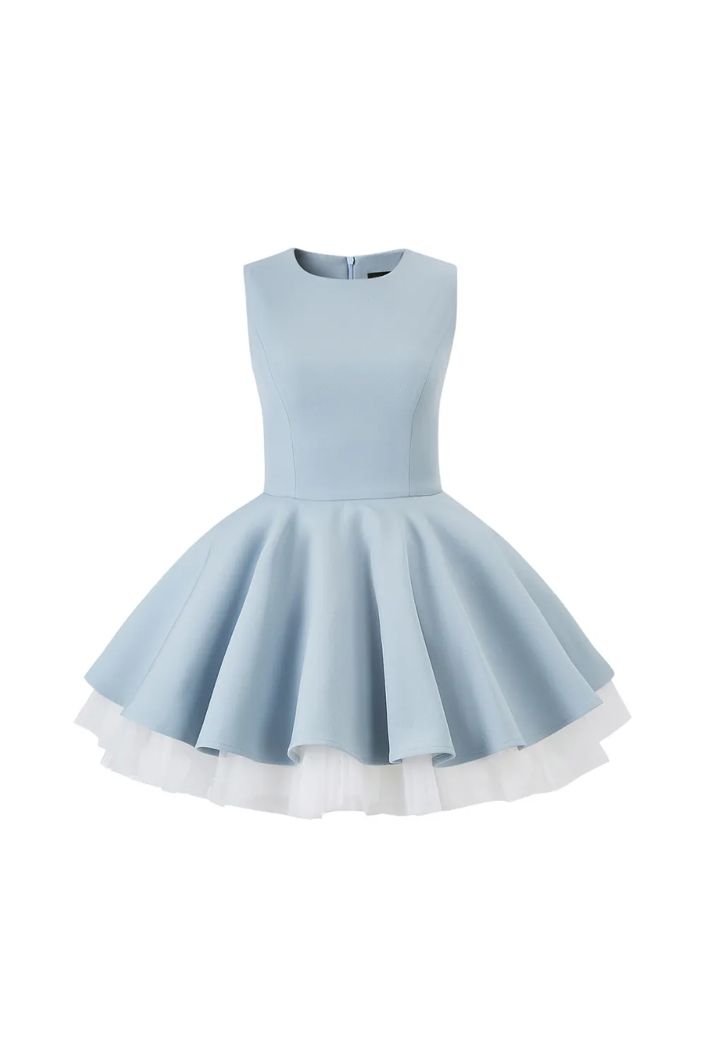 carol mesh stitching sleeveless tutu dress in blue Gloria Lanvin