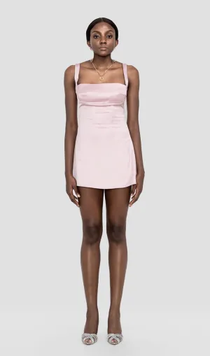 CATHI PINK SATIN VINTAGE MINI DRESS Gloria Lanvin