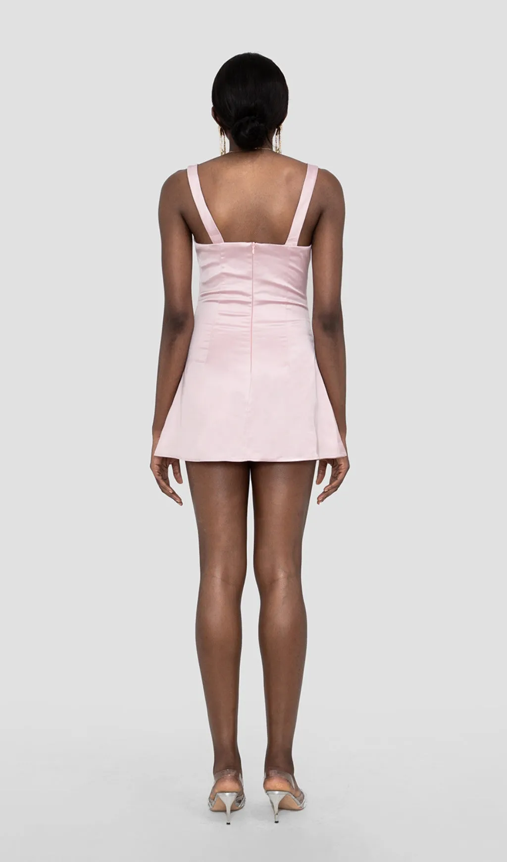 CATHI PINK SATIN VINTAGE MINI DRESS Gloria Lanvin