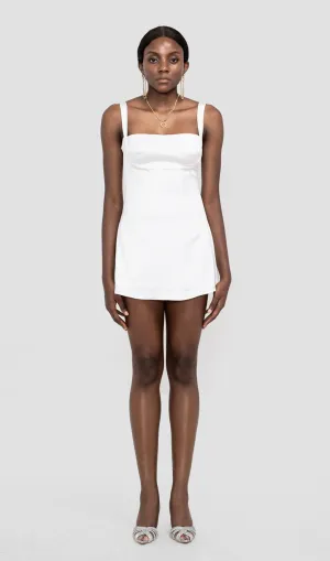 CATHI WHITE SATIN VINTAGE MINI DRESS Gloria Lanvin
