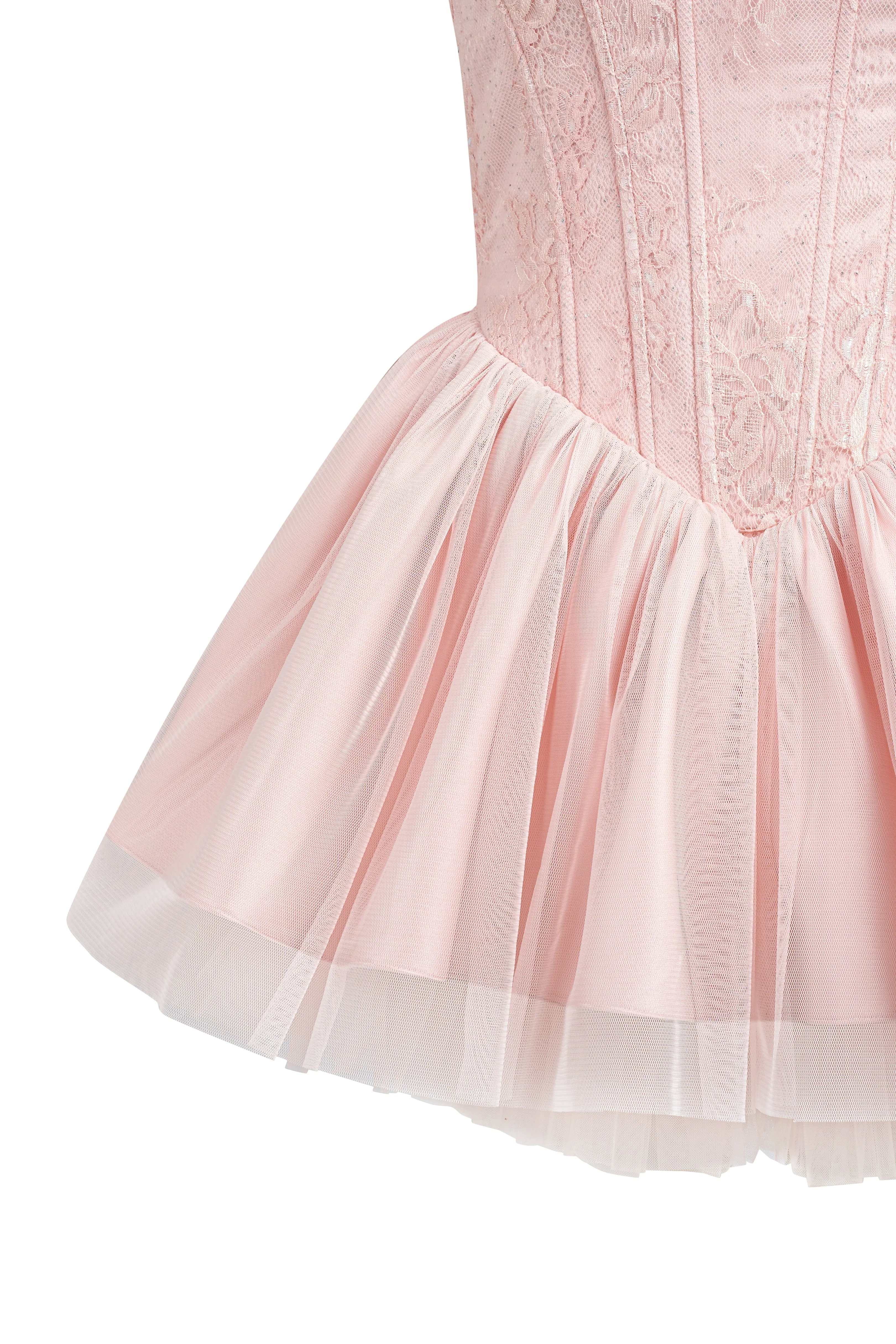 celeste lace bowknot backless mini dress in pink Gloria Lanvin