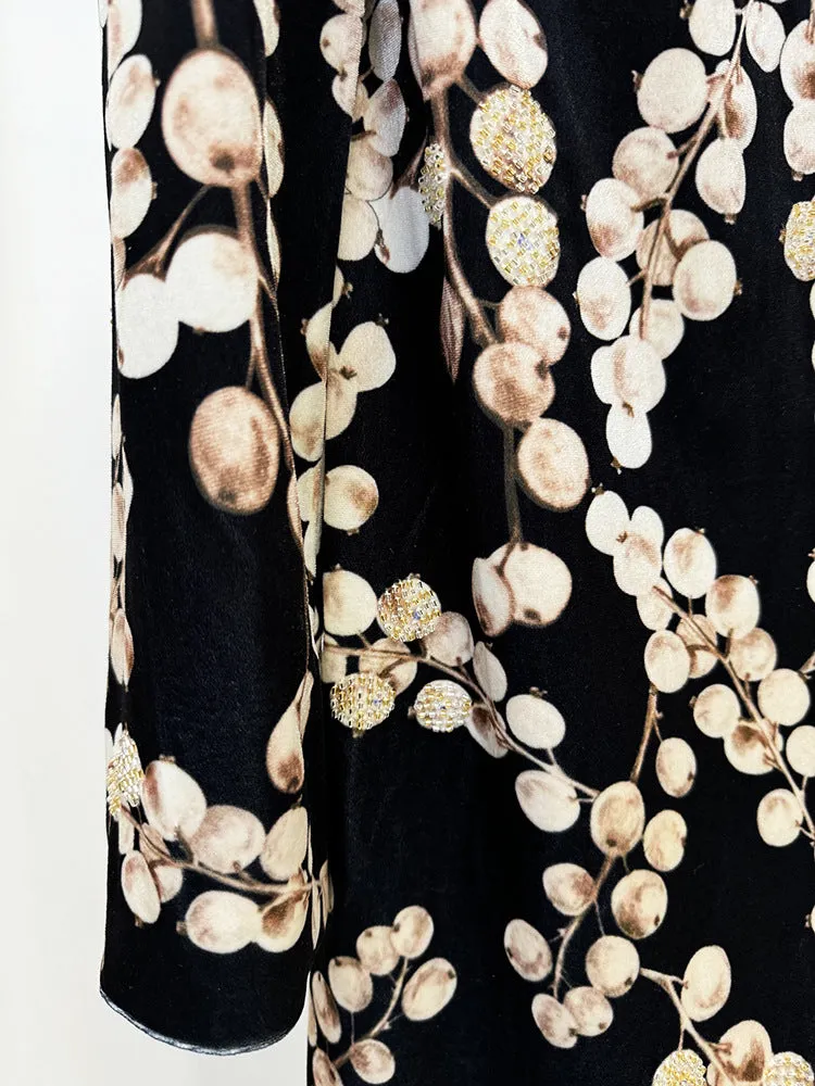 CHAHA REDCURRANT PRINT VELVET MINI DRESS Gloria Lanvin
