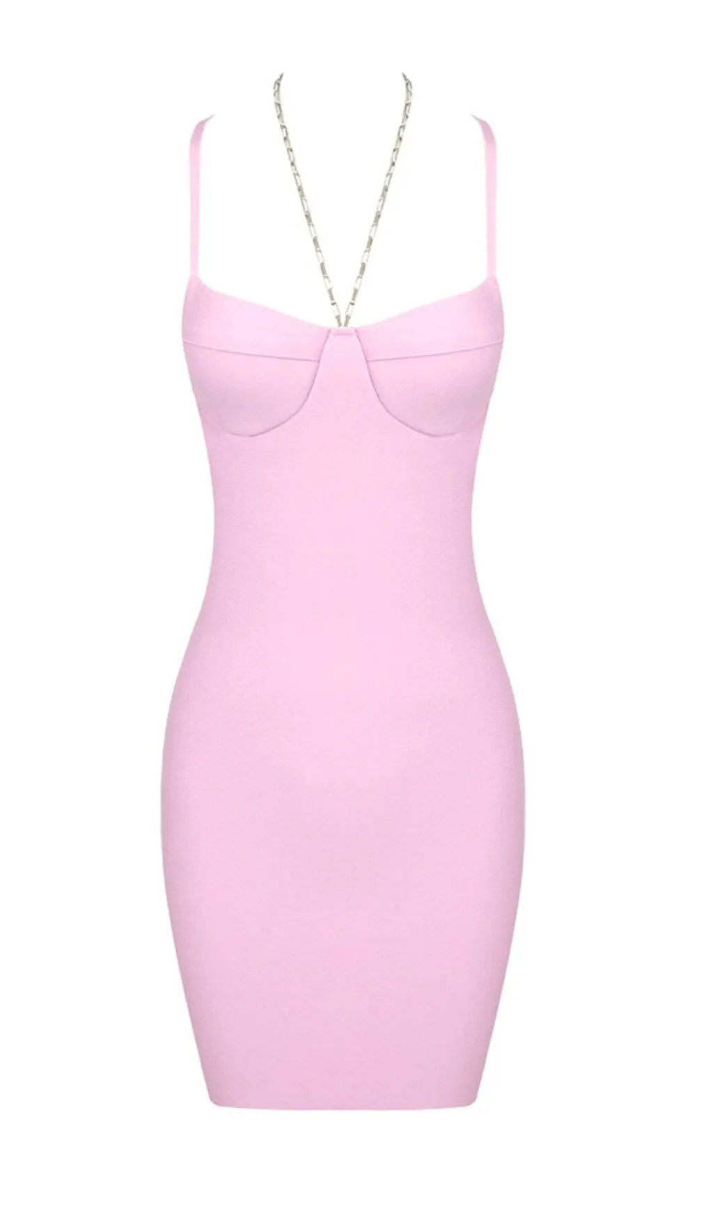 CHAIN HALTER MINI DRESS IN LAVENDER Gloria Lanvin