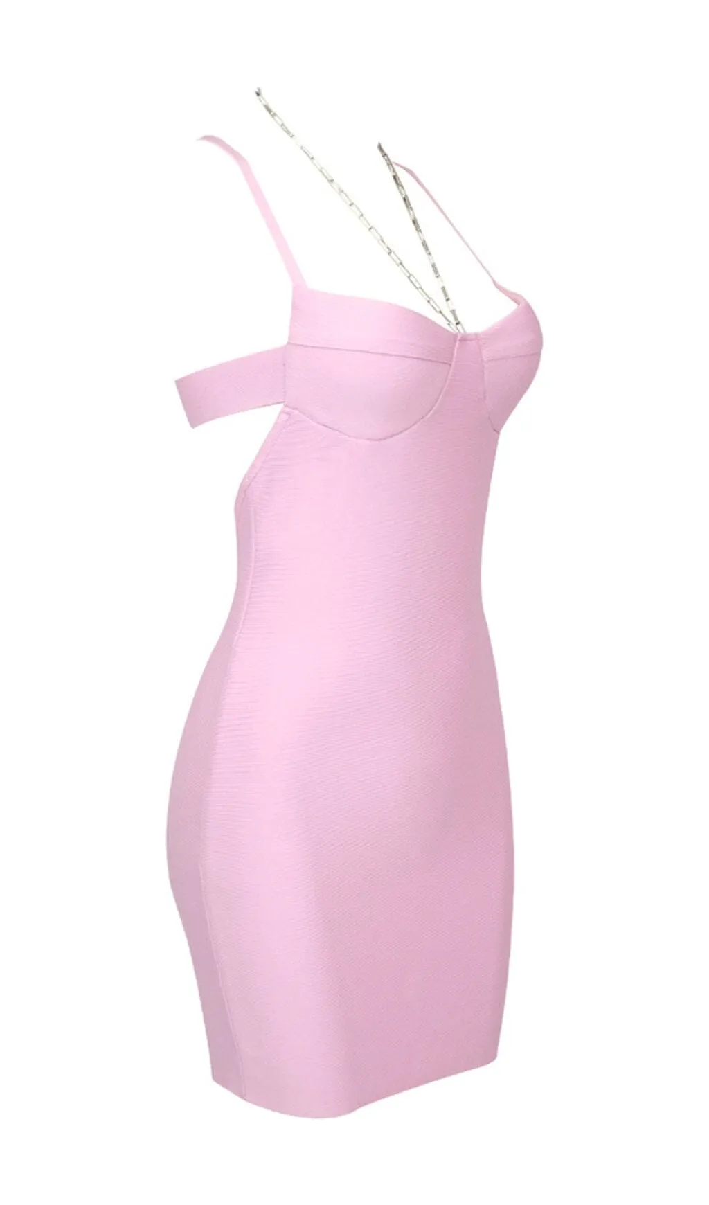CHAIN HALTER MINI DRESS IN LAVENDER Gloria Lanvin