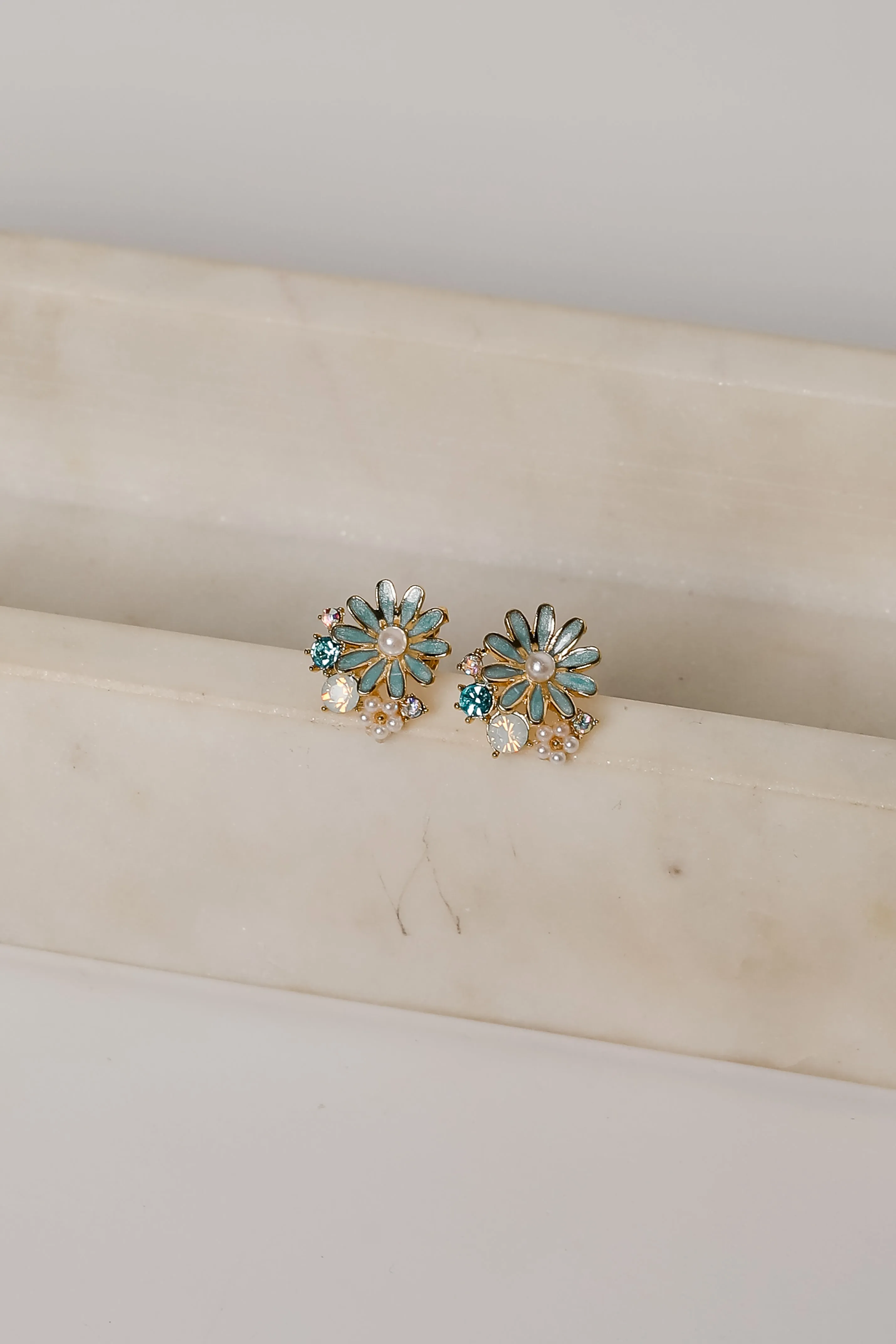 Charlie Gold Flower Stud Earrings