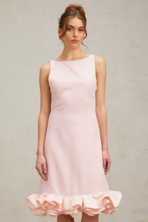 Charlne pink ruffled sleeveless midi dress Gloria Lanvin