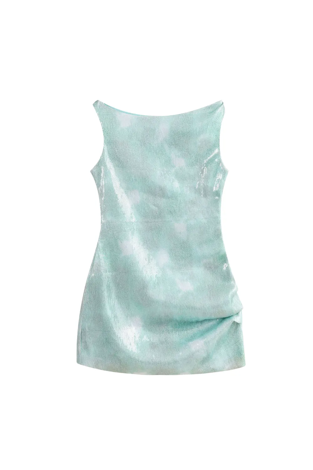 charlotte Asymmetrical Sequin Mini Dress in green Gloria Lanvin