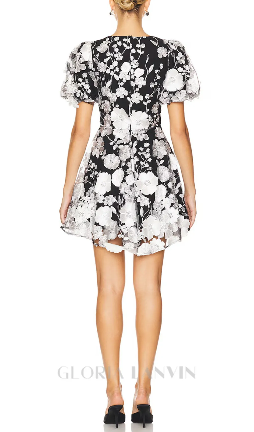 CHAYAN FLOWER EMBROIDERY MINI DRESS Gloria Lanvin