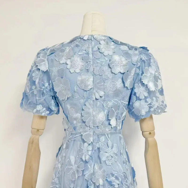 CHAYAN FLOWER EMBROIDERY MINI DRESS Gloria Lanvin