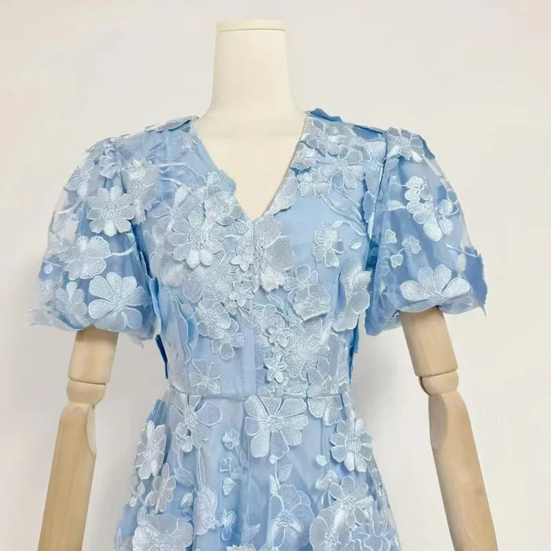 CHAYAN FLOWER EMBROIDERY MINI DRESS Gloria Lanvin