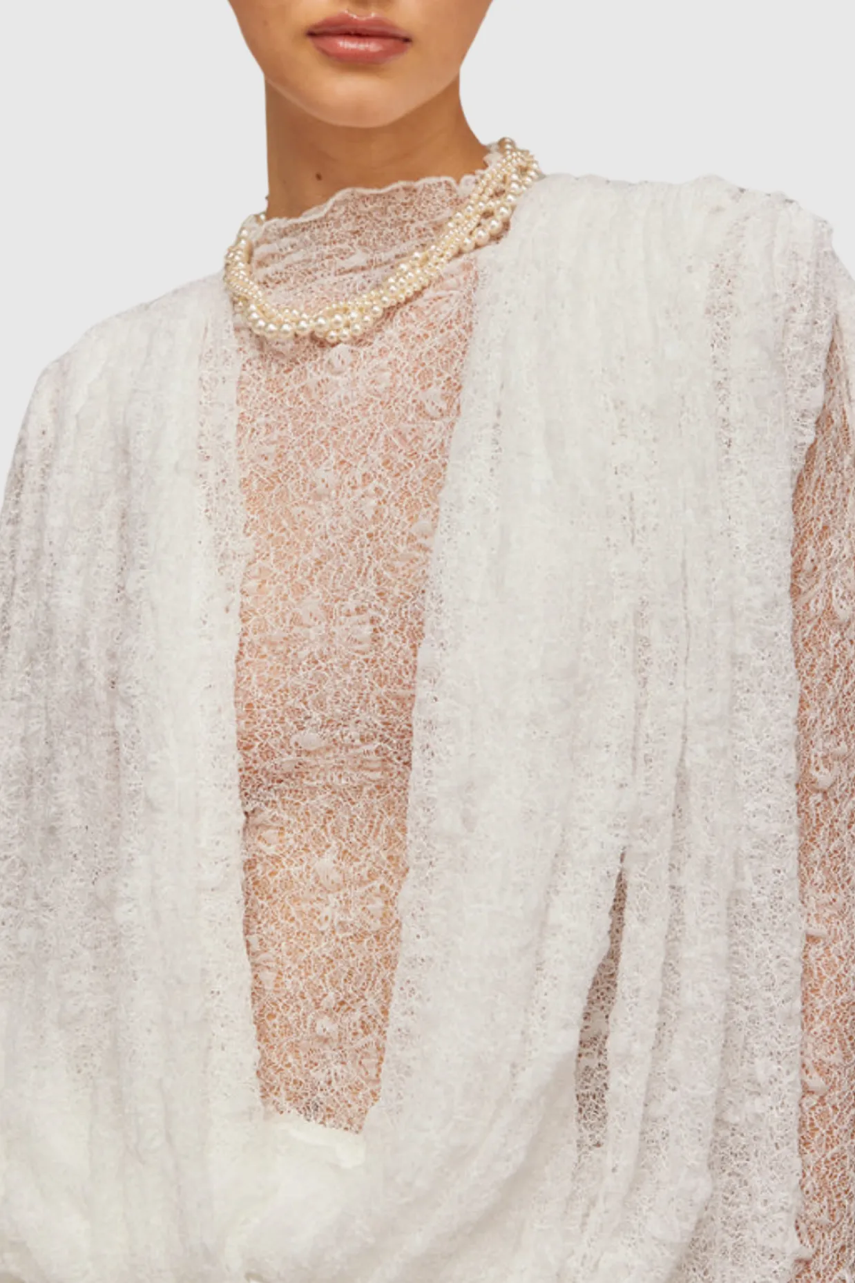 Chaylee Semi-sheer Lace Ruffle Mini Dress Gloria Lanvin