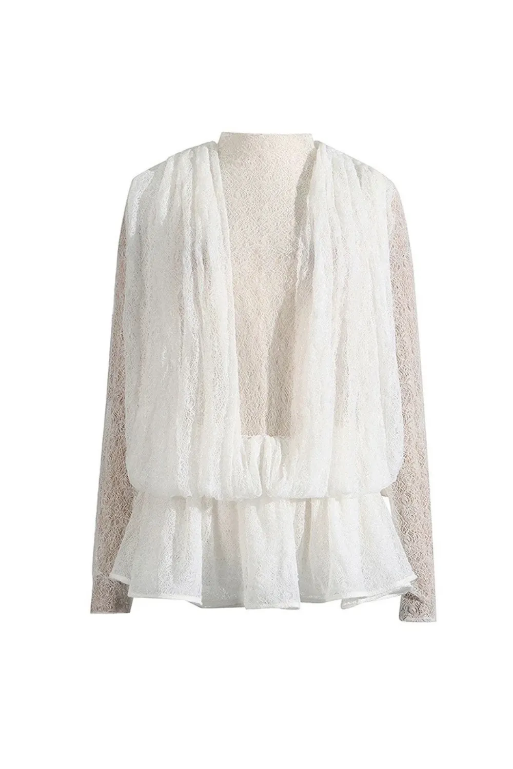 Chaylee Semi-sheer Lace Ruffle Mini Dress Gloria Lanvin