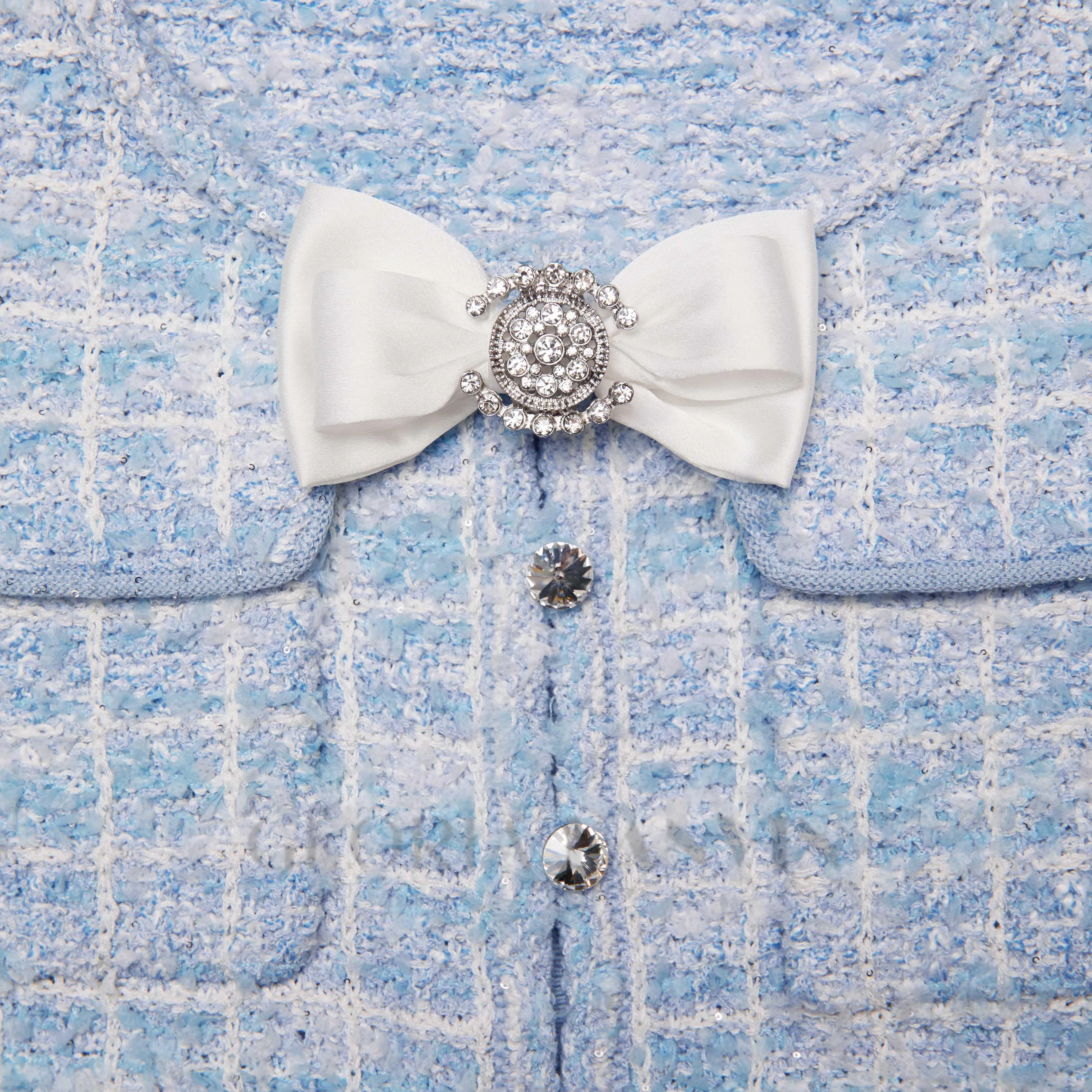 check knit mini dress in blue Gloria Lanvin