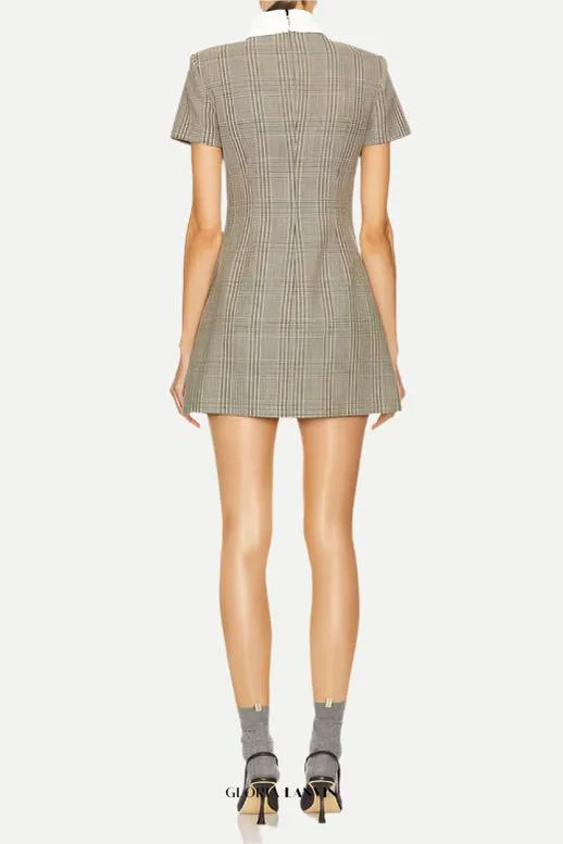 Check Wool Mini Dress Gloria Lanvin