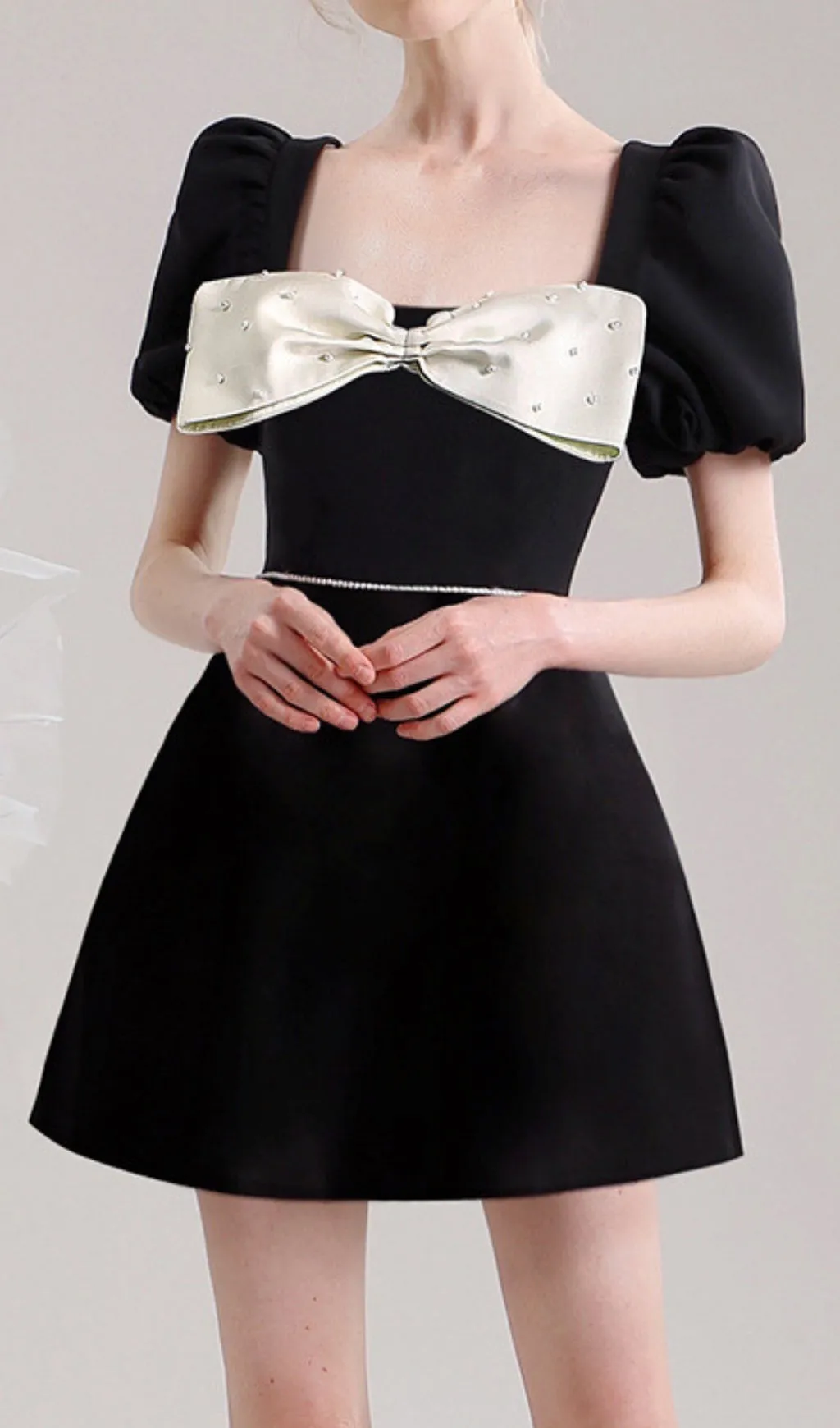 CHEICK BLACK BOW MINI DRESS Gloria Lanvin