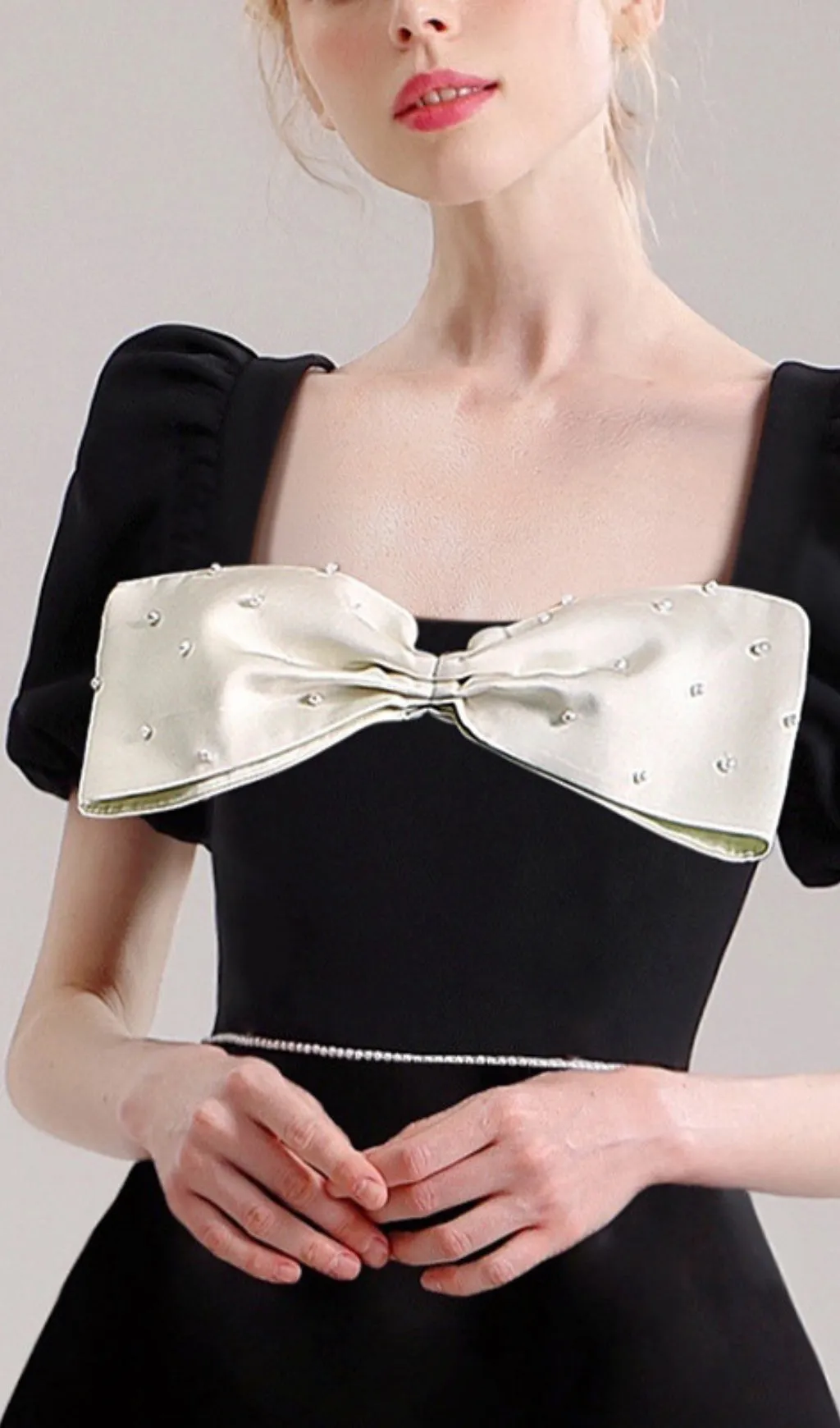 CHEICK BLACK BOW MINI DRESS Gloria Lanvin