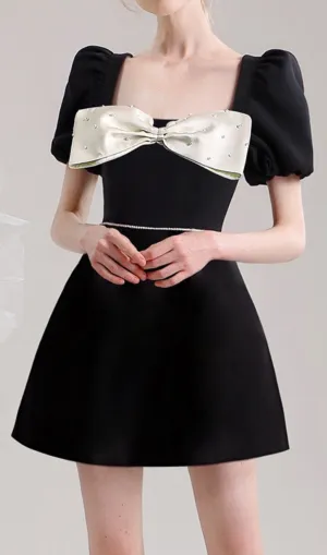 CHEICK BLACK BOW MINI DRESS Gloria Lanvin