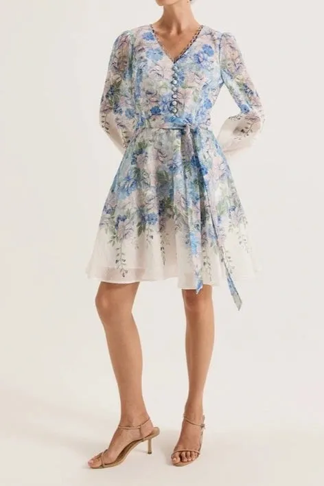 Chelsea Floral print Mini Dress in Ivory Gloria Lanvin
