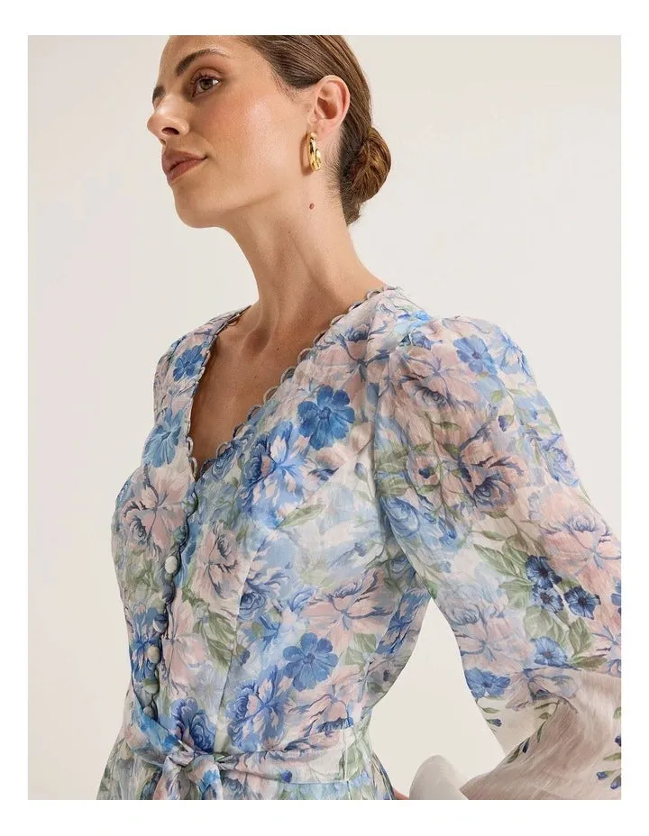 Chelsea Floral print Mini Dress in Ivory Gloria Lanvin