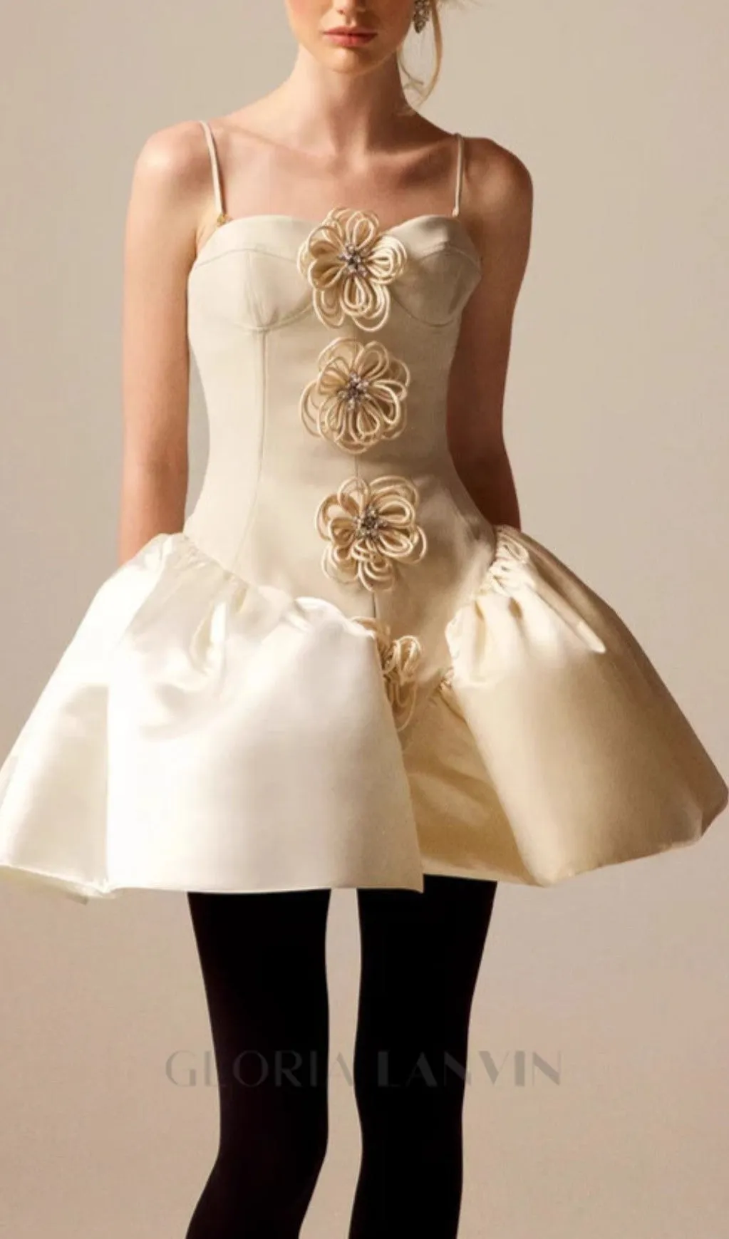 CHERYL FLOWER EMBELLISHED MINI DRESS Gloria Lanvin