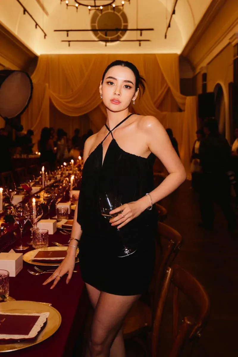 cheryl ruched halter bodycon mini dress in black Gloria Lanvin