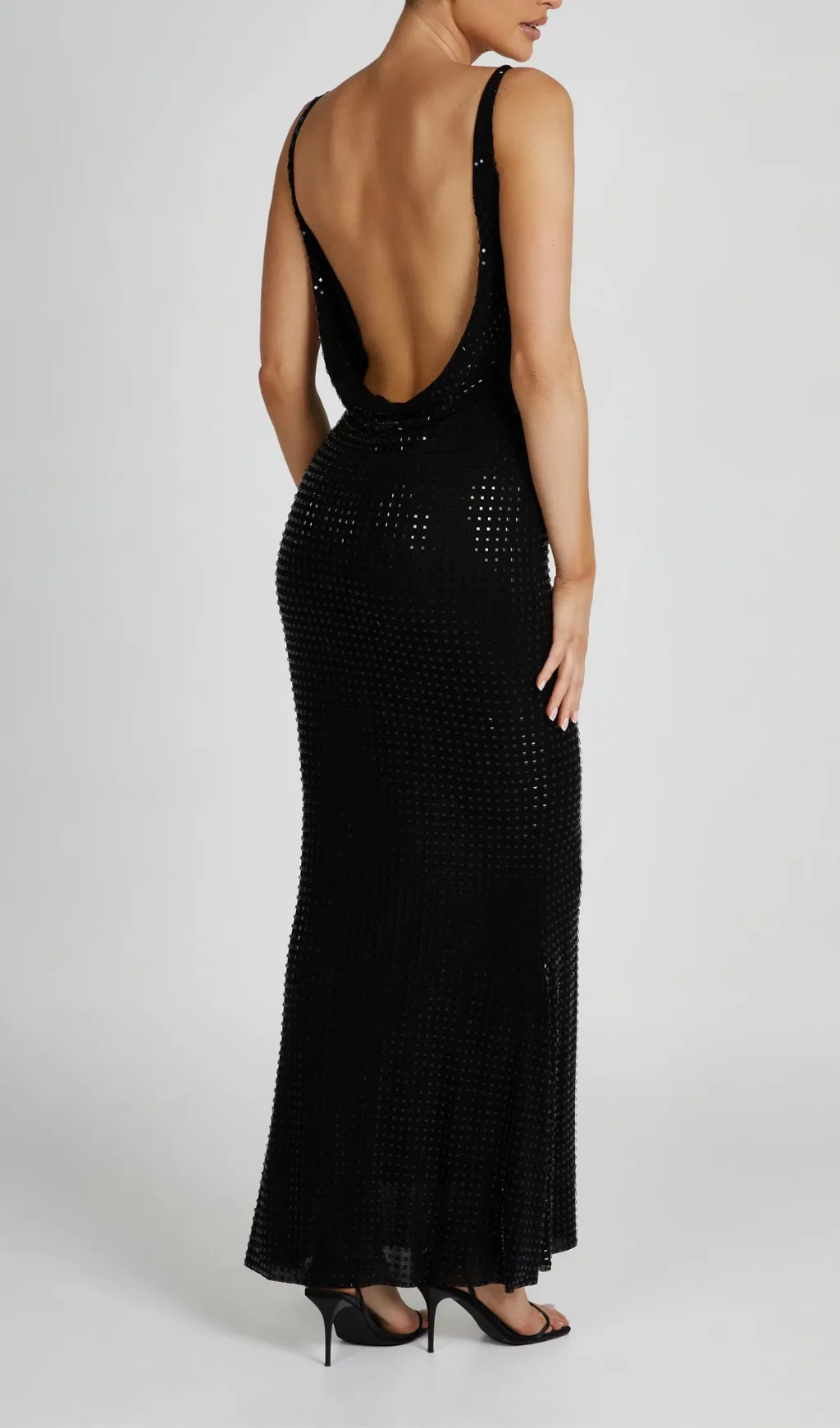 CHESSIE BLACK SEQUIN MAXI DRESS Gloria Lanvin