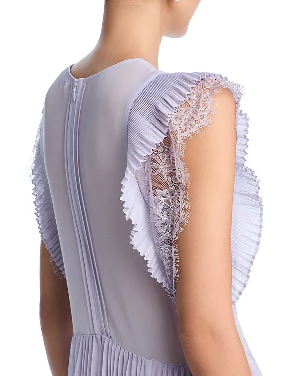 Chiffon Ruffled Maxi Dress in Lilac Gloria Lanvin