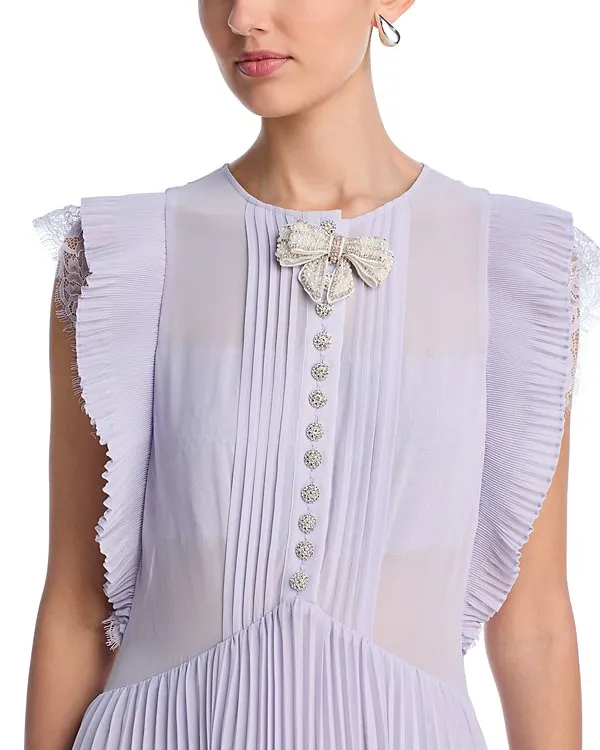 Chiffon Ruffled Maxi Dress in Lilac Gloria Lanvin