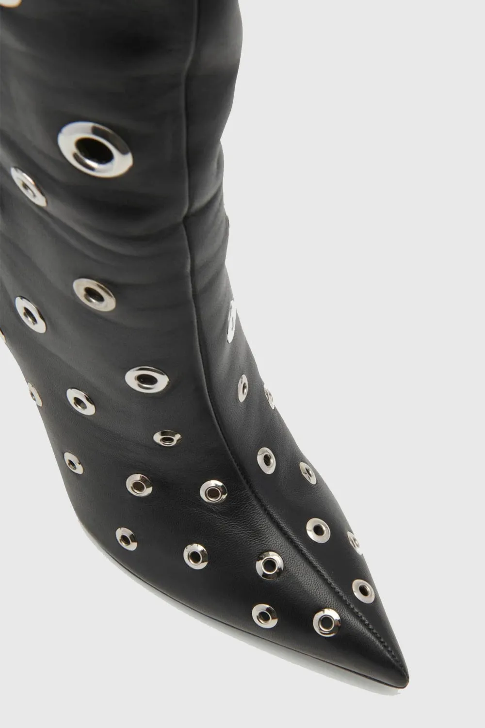 Clara Rivet Cutout Leather Knee-high Boots Gloria Lanvin