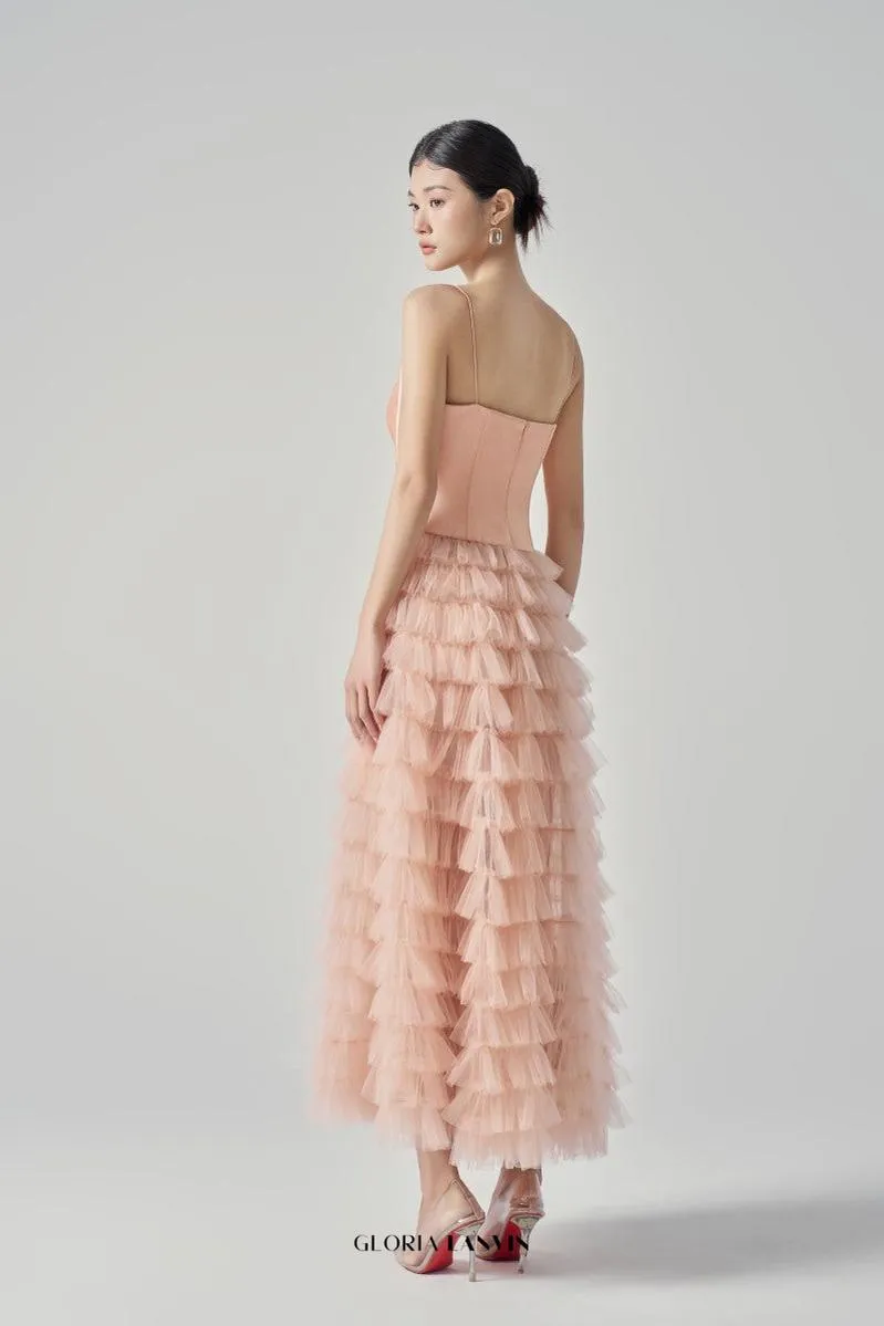CLARA TAFFETA AND TULLE DRESS Gloria Lanvin