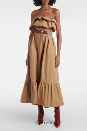 Clarrisa Ruffled Strapless Maxi Dress Gloria Lanvin