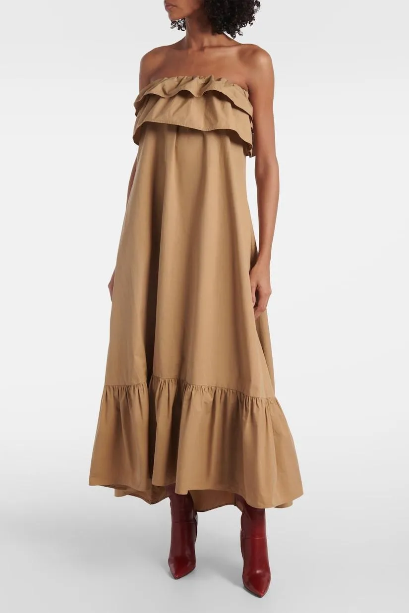 Clarrisa Ruffled Strapless Maxi Dress Gloria Lanvin