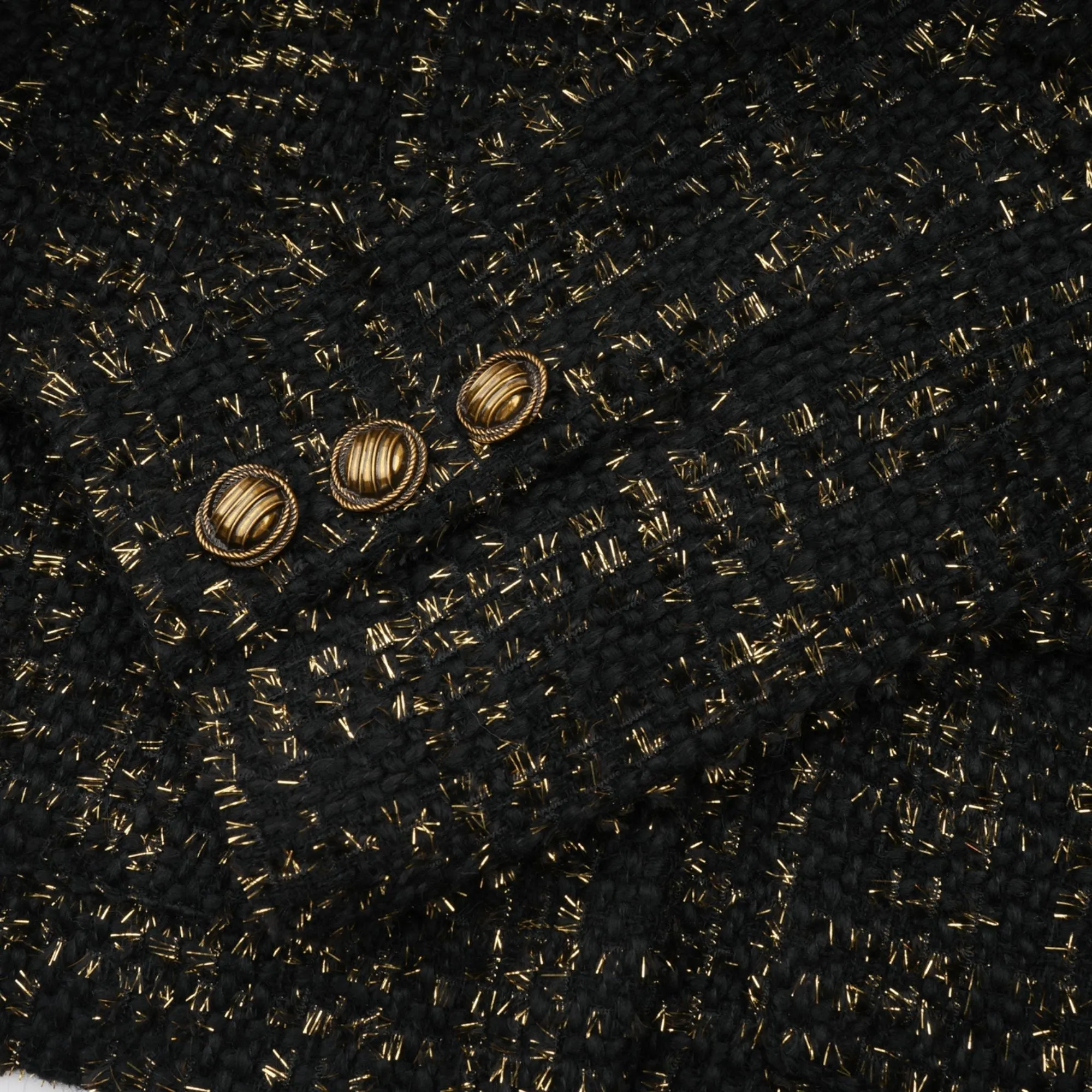 Claudine black metallic tweed jacket & shorts matching set Gloria Lanvin