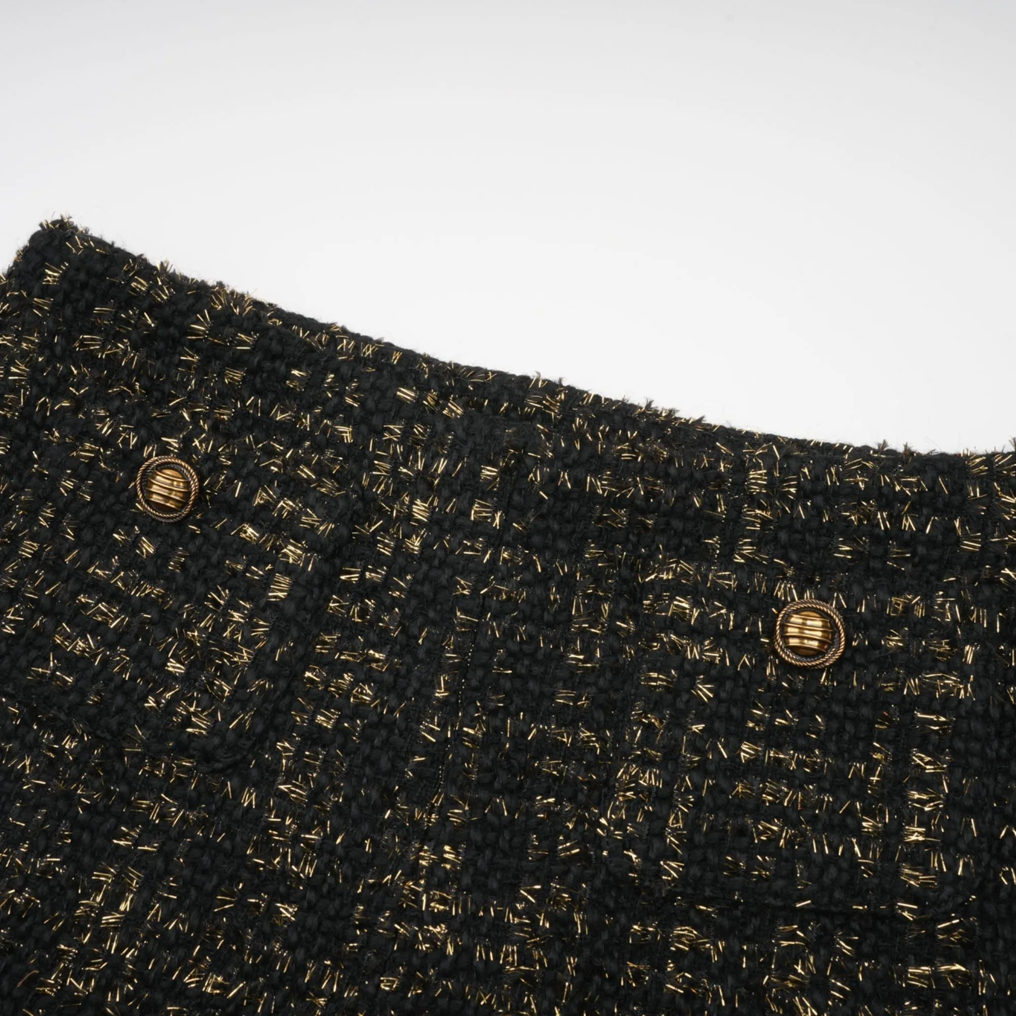 Claudine black metallic tweed jacket & shorts matching set Gloria Lanvin