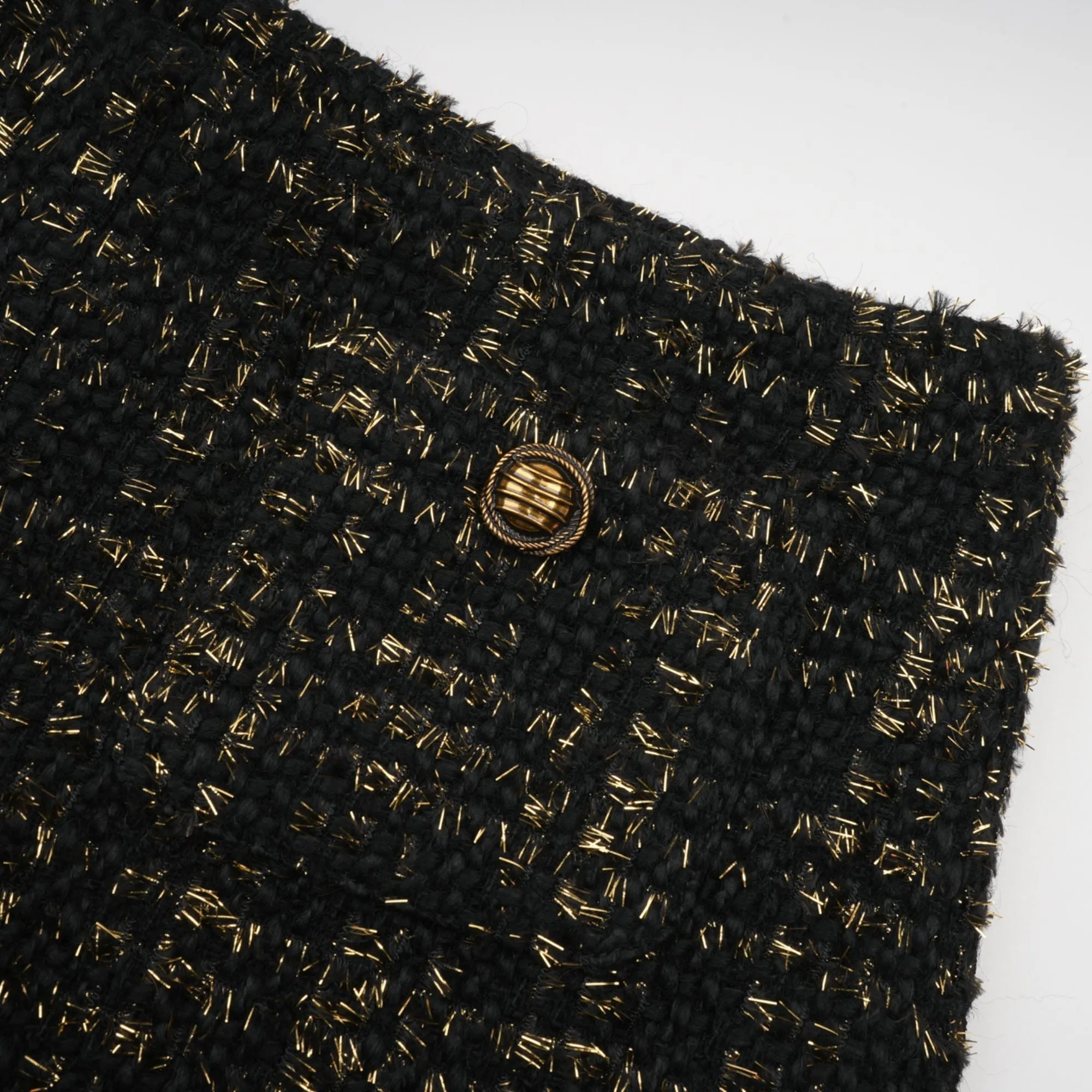 Claudine black metallic tweed jacket & shorts matching set Gloria Lanvin