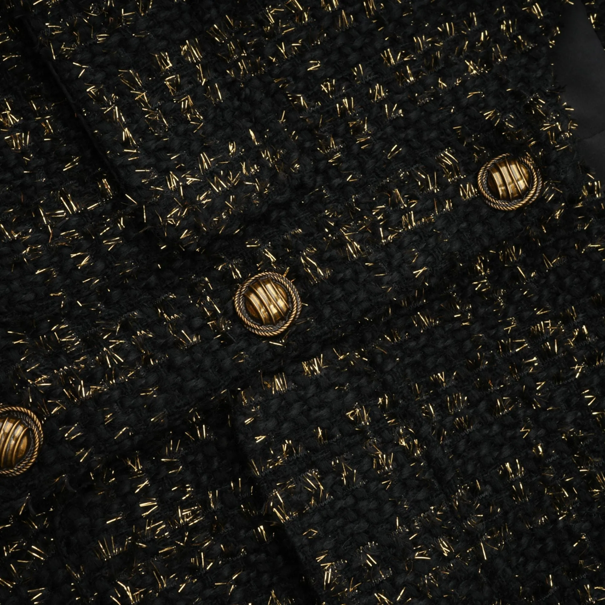 Claudine black metallic tweed jacket & shorts matching set Gloria Lanvin