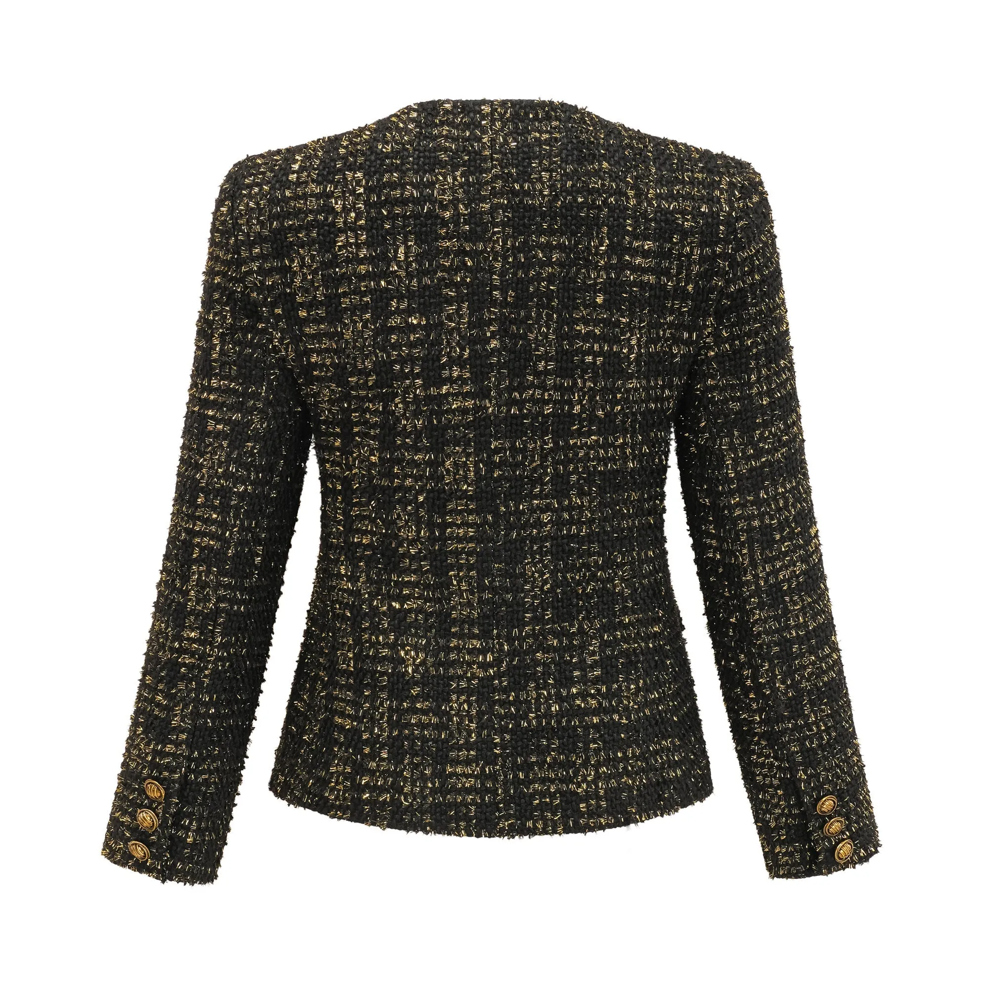 Claudine black metallic tweed jacket & shorts matching set Gloria Lanvin