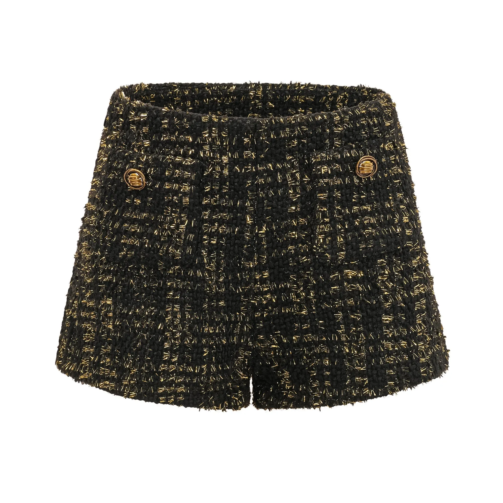 Claudine black metallic tweed jacket & shorts matching set Gloria Lanvin