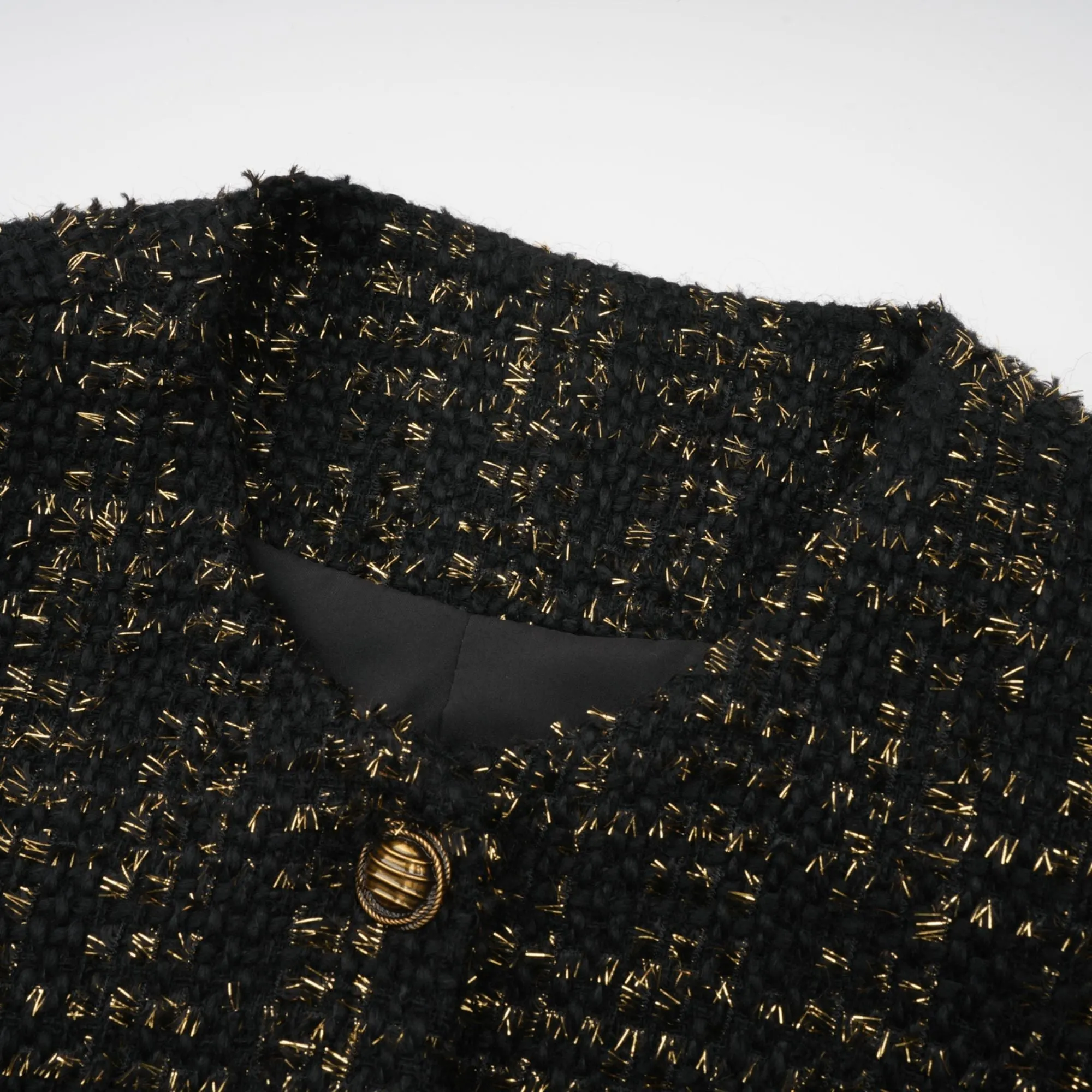 Claudine black metallic tweed jacket & shorts matching set Gloria Lanvin