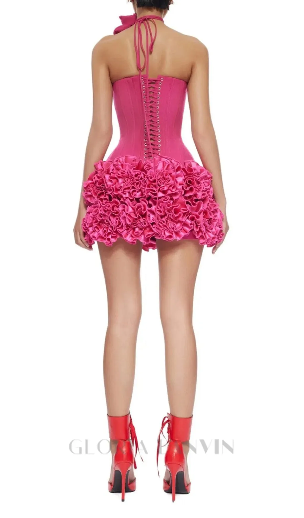 CLEGG PINK CORSET FLOWER TWO-PIECE SET Gloria Lanvin