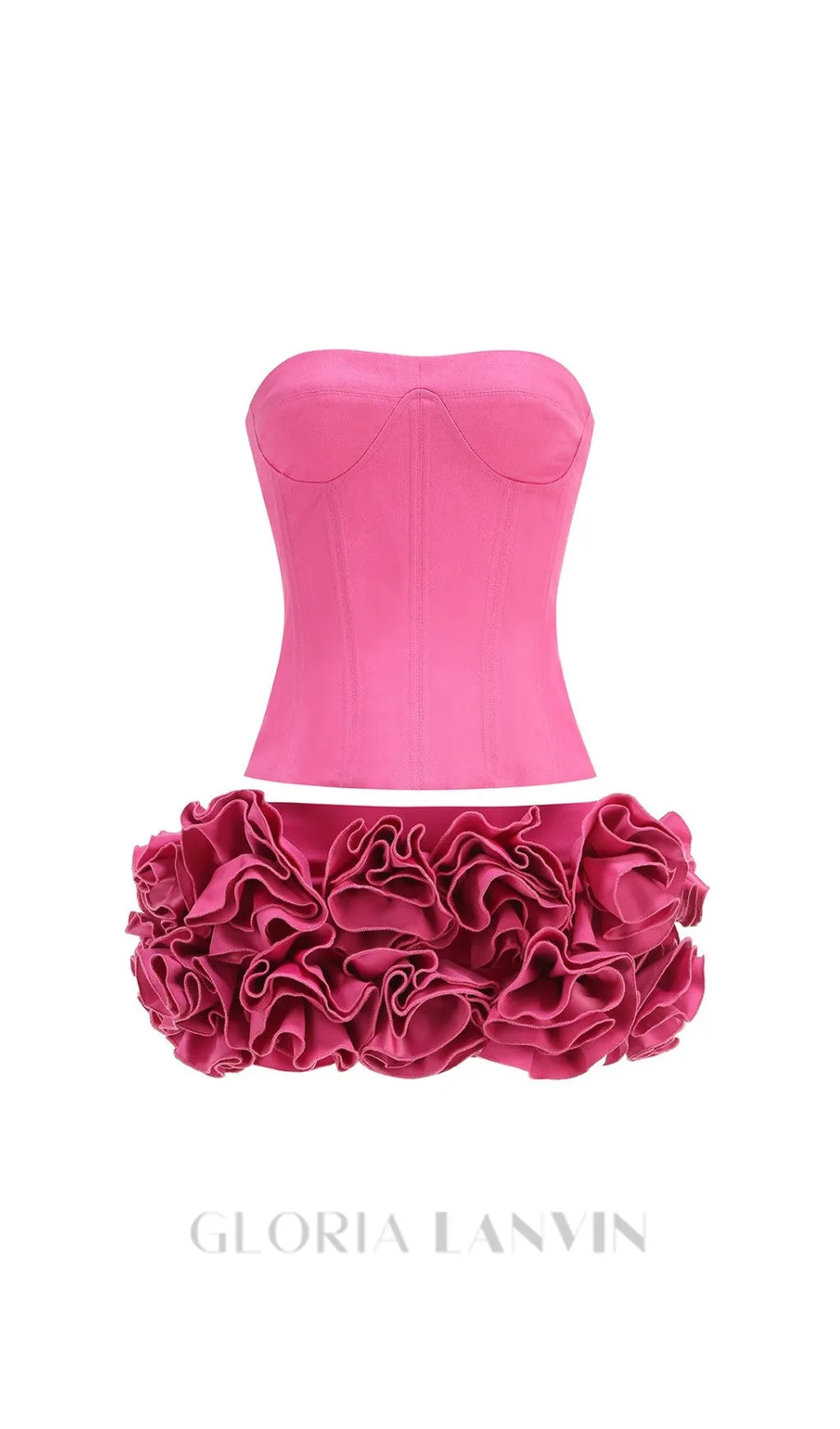 CLEGG PINK CORSET FLOWER TWO-PIECE SET Gloria Lanvin
